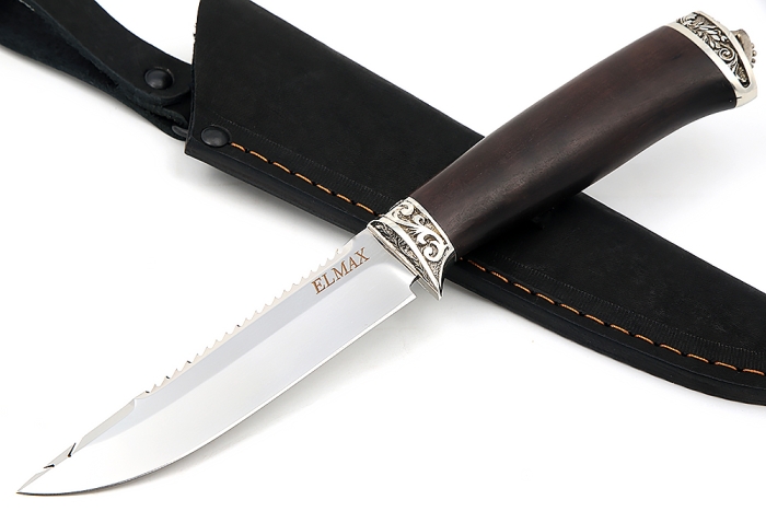Нож Судак малый (Elmax, чёрный граб - мельхиор)