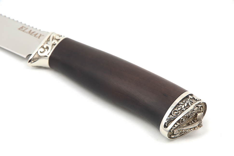 Нож Судак малый (Elmax, чёрный граб - мельхиор)