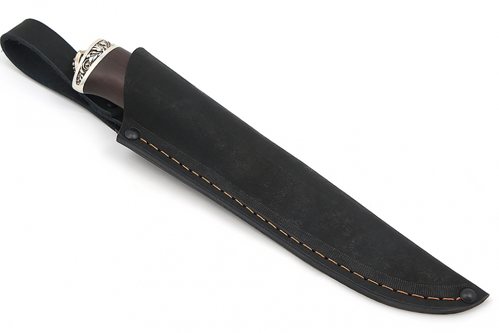 Нож Судак малый (Elmax, чёрный граб - мельхиор)