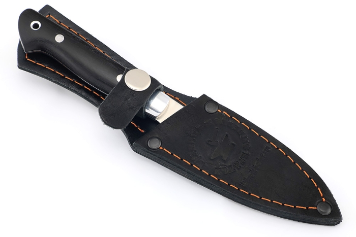 Нож Шеф малый - овощной (Х12МФ, цельнометаллический; рукоять черный граб)