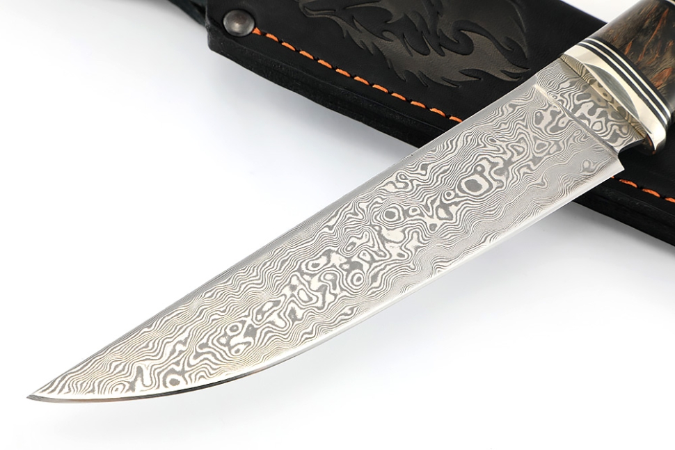  Нож Разделочный (нержавеющий дамаск, кап клена)