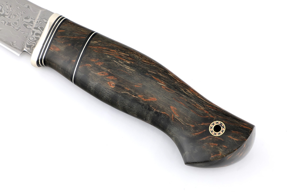  Нож Разделочный (нержавеющий дамаск, кап клена)