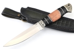 Нож Пантера (К340, рукоять наборная бубинга, чёрный граб, мельхиор), формованные ножны - Нож Пантера (К340, рукоять наборная бубинга, чёрный граб, мельхиор), формованные ножны