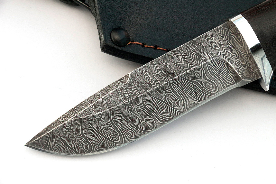 Нож Финт (дамаск, карельская берёза)