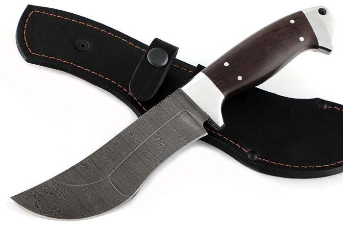 Нож Легионер (дамаск, чёрный граб-дюраль) цельнометаллический