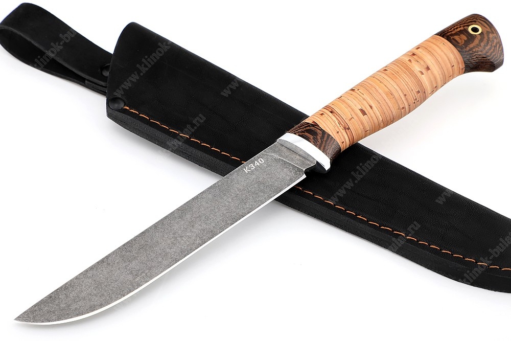 Нож Зубатка (К340, рукоять береста) - купить нож, фото, цена, доставка.