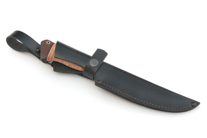 Нож Флагман (дамаск, береста)