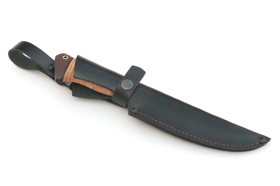 Нож Флагман (дамаск, береста)