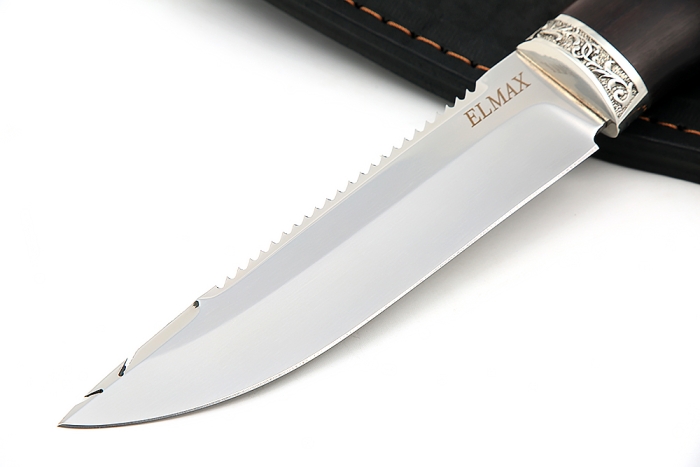 Нож Судак большой (Elmax, чёрный граб - мельхиор)