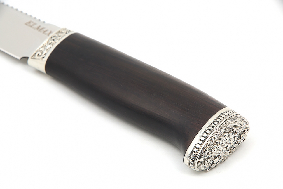 Нож Судак большой (Elmax, чёрный граб - мельхиор)