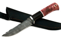 Нож Судак малый (дамаск, карельская берёза)