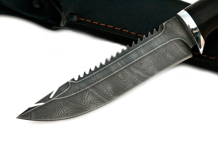 Нож Судак малый (дамаск, карельская берёза)