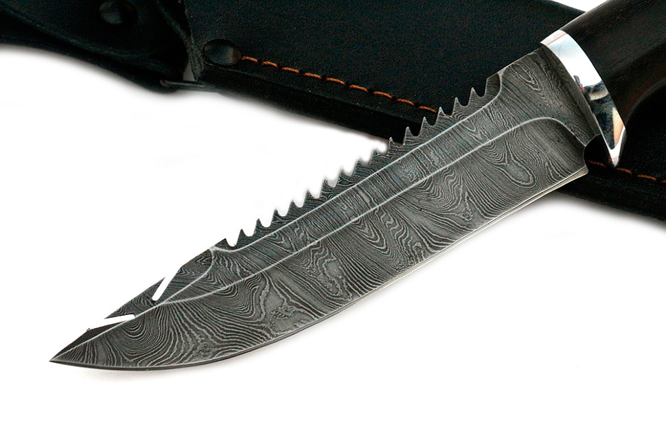 Нож Судак малый (дамаск, карельская берёза)