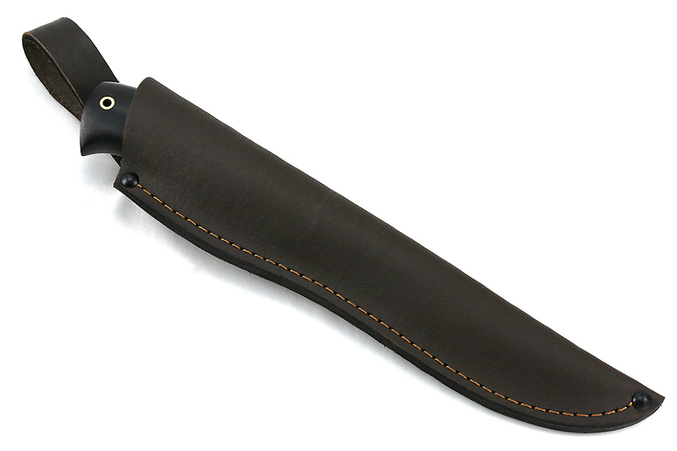 Нож Судак большой (дамаск-долы, чёрный граб)