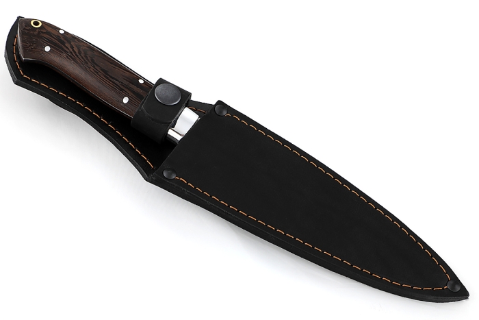 Нож Шеф-повар №8 (95х18, цельнометаллический; рукоять дюраль - венге) спуски от обуха