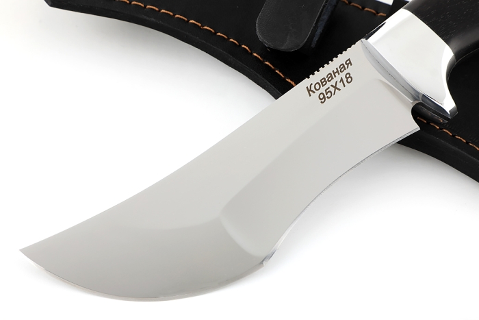 Нож Легионер (95Х18, чёрный граб - дюраль) цельнометаллический