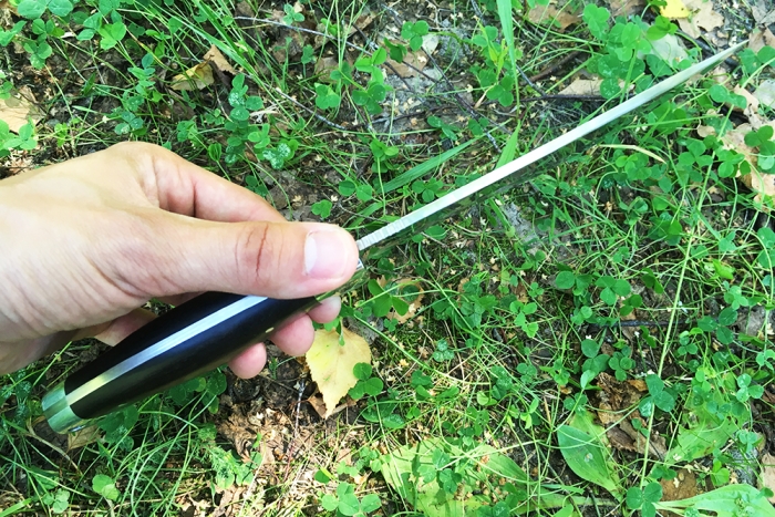 Нож Легионер (95Х18, чёрный граб - дюраль) цельнометаллический