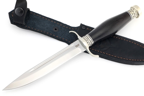 Нож Классика (кованая 95Х18, чёрный граб - мельхиор)