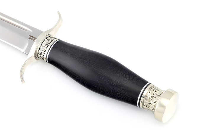 Нож Классика (кованая 95Х18, чёрный граб - мельхиор)