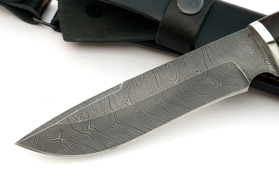Нож Флагман (дамаск, чёрный граб)
