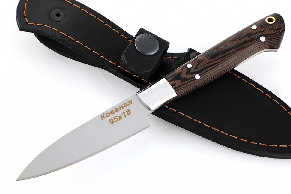 Нож Шеф малый - овощной (95х18, цельнометаллический; рукоять - венге)