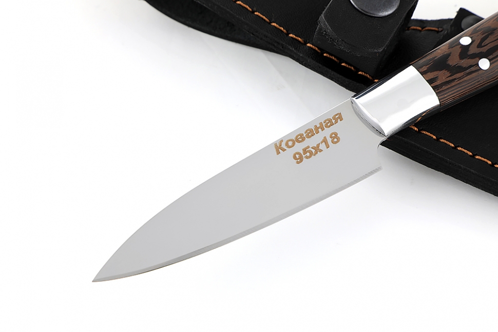 Нож Шеф малый - овощной (95х18, цельнометаллический; рукоять - венге)