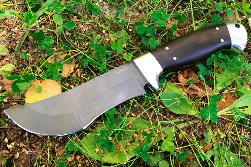 Нож Легионер (булат, чёрный граб - дюраль) цельнометаллический