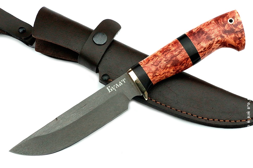 Нож Лесной (булат, карельская берёза)