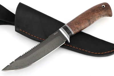 Нож Судак большой (булат, карельская берёза)
