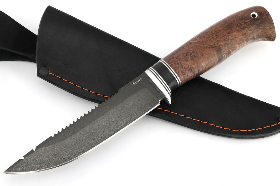 Нож Судак большой (булат, карельская берёза)