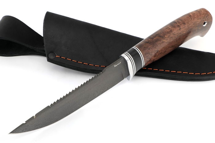 Нож Судак большой (булат, карельская берёза)