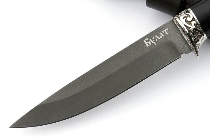 Нож Пантера (булат, чёрный граб - мельхиор)