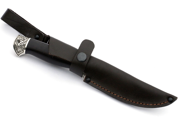 Нож Пантера (булат, чёрный граб - мельхиор)