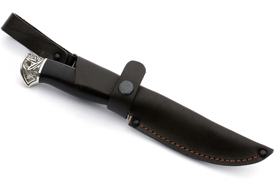 Нож Пантера (булат, чёрный граб - мельхиор)