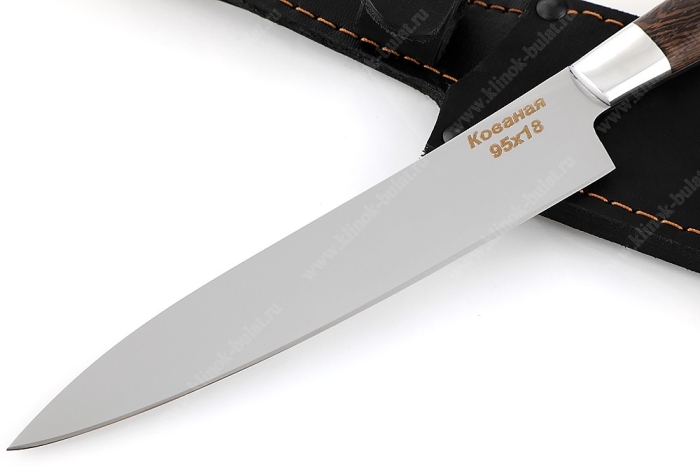 Нож Шеф средний (95х18, рукоять - венге) цельнометаллический