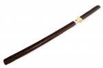 Нож Японец (кованая х12МФ, рукоять венге, цуба латунь, вставки из белого акрила) деревянные ножны - Катана