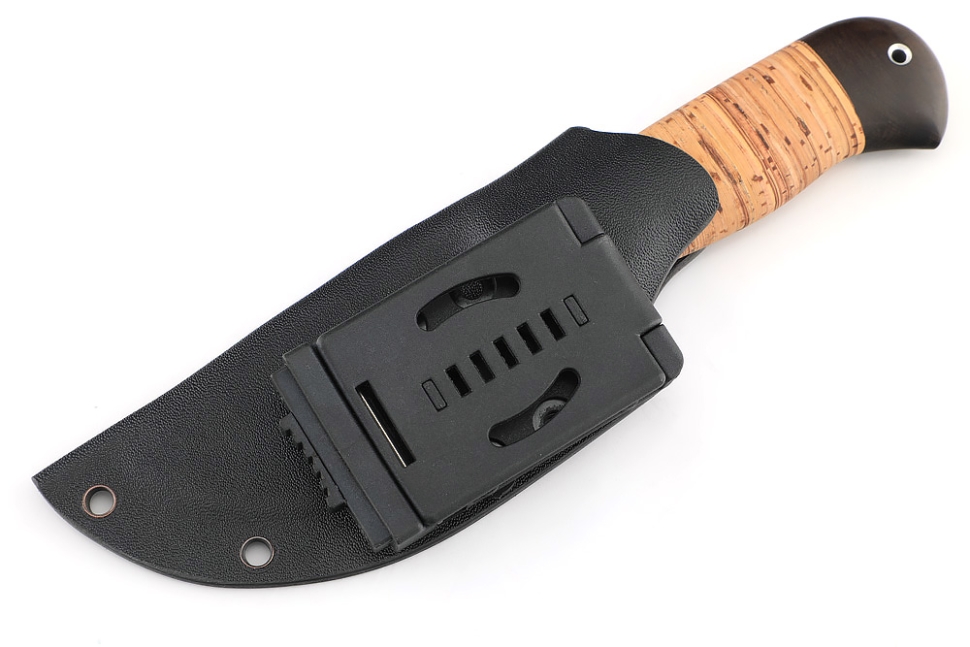 Нож Потрошитель (дамаск, береста) ножны из кайдекса