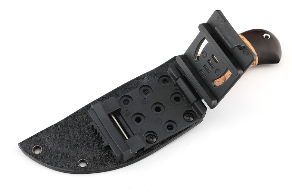 Нож Потрошитель (дамаск, береста) ножны из кайдекса