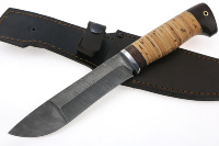 Нож Швед большой (дамаск, береста)