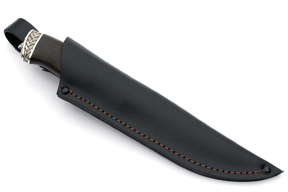 Нож Судак большой (булат, чёрный граб - мельхиор)