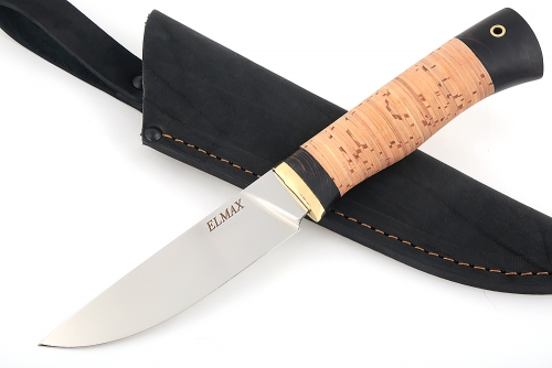 Нож Рысь (порошковая сталь ELMAX, береста) 