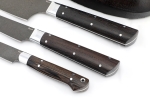Набор кухонных ножей из булата на подставке (3 шефа) - Набор кухонных ножей из булата на подставке (3 шефа)