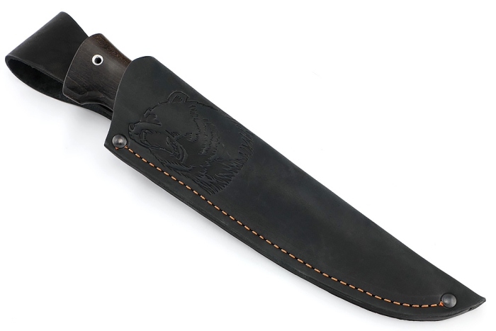 Нож Рысь (D2, акрил зеленый, карельская берёза)