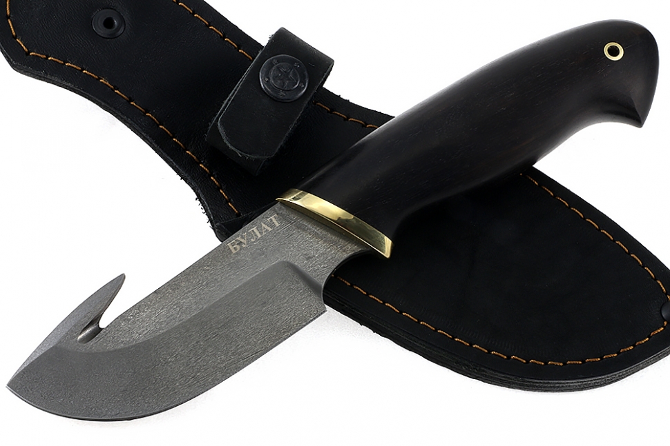 Нож Потрошитель (булат, чёрный граб)