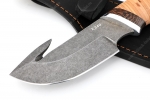 Нож Потрошитель (К340, рукоять береста) - Фото клинка шкуросъёмного ножа потрошитель
