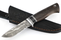 Нож Соболёк (D2, черный граб, карельская береза коричневая)
