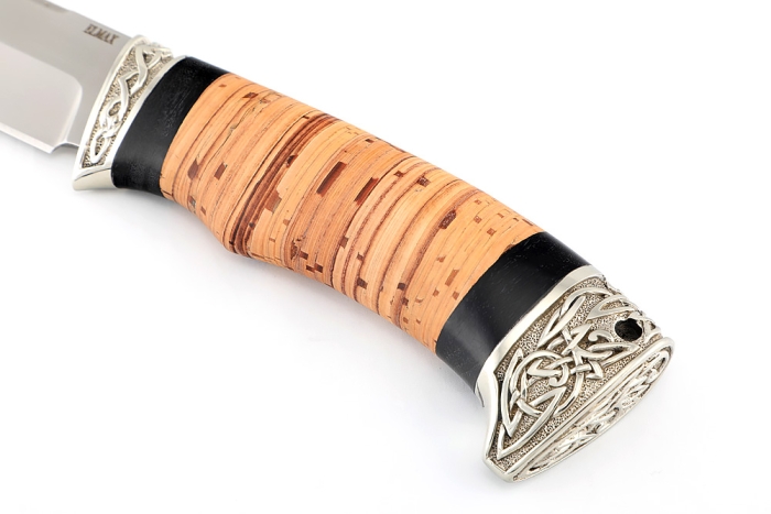 Нож Скат (порошковая сталь Elmax, береста, мельхиор)